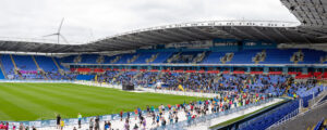 Reading Half Marathon - Football stadium with runners