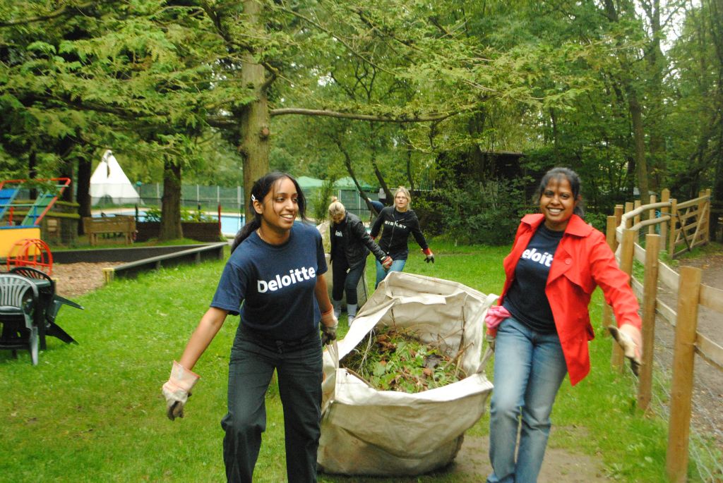 A photo of weeding on a community day