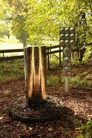 A photo of the water fountain in the sensory garden
