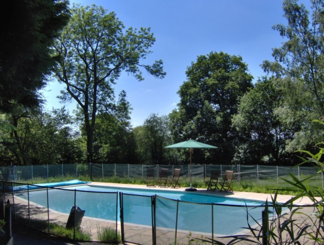 A photo of our heated outdoor swimming pool