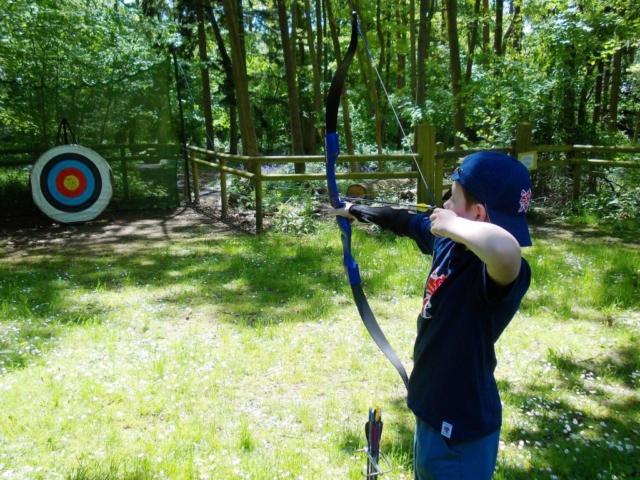 A photo of trying a hand at the archery range